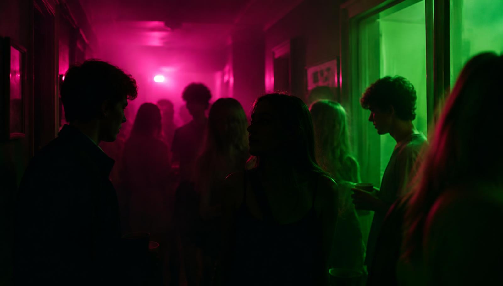 Unge til fest i UV-lys